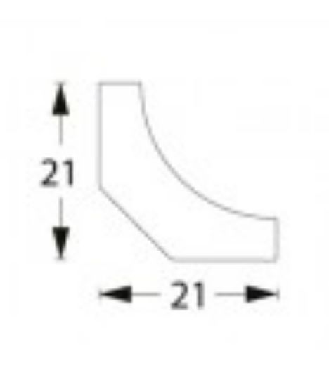 Billede af Hulkehlliste hvid 21 x 21 mm